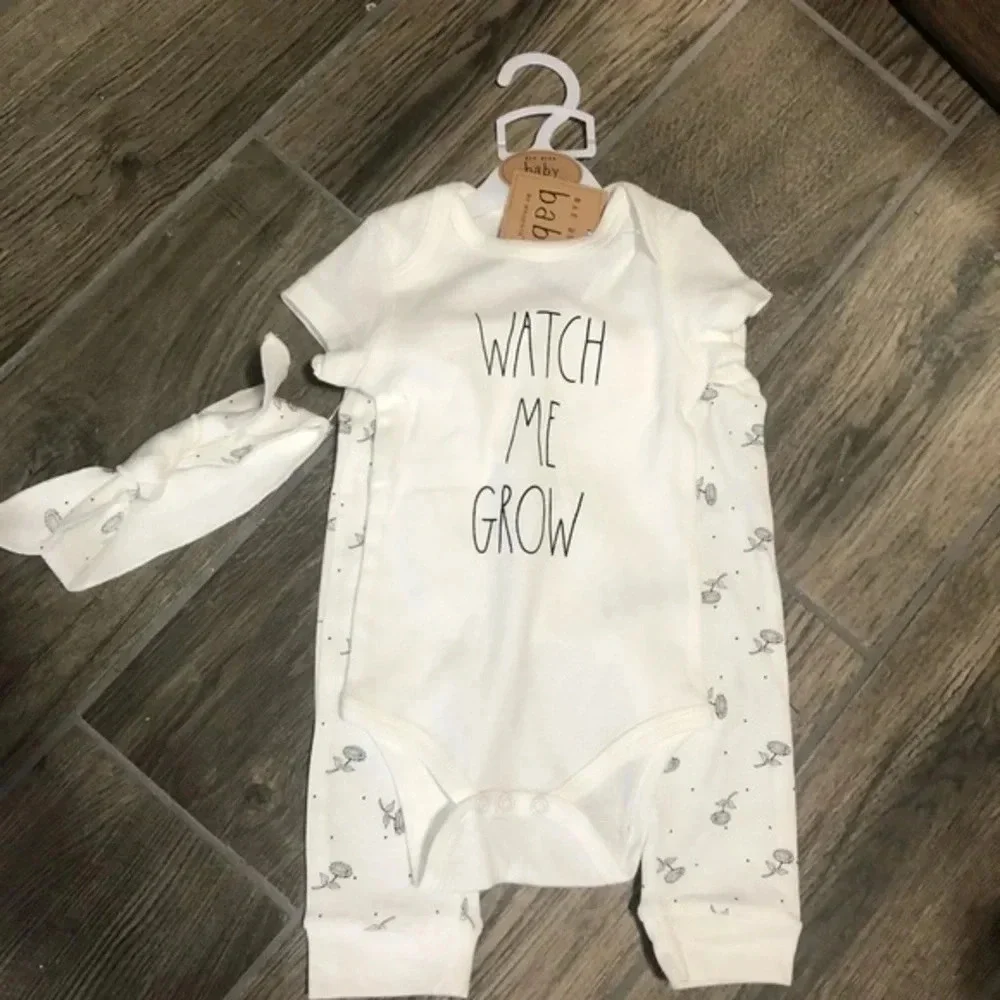 Rae Dunn WATCH ME GROW sunflower outfit 6-9M